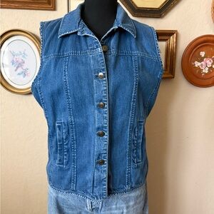 Talbots Blue Denim Sleeveless Overall